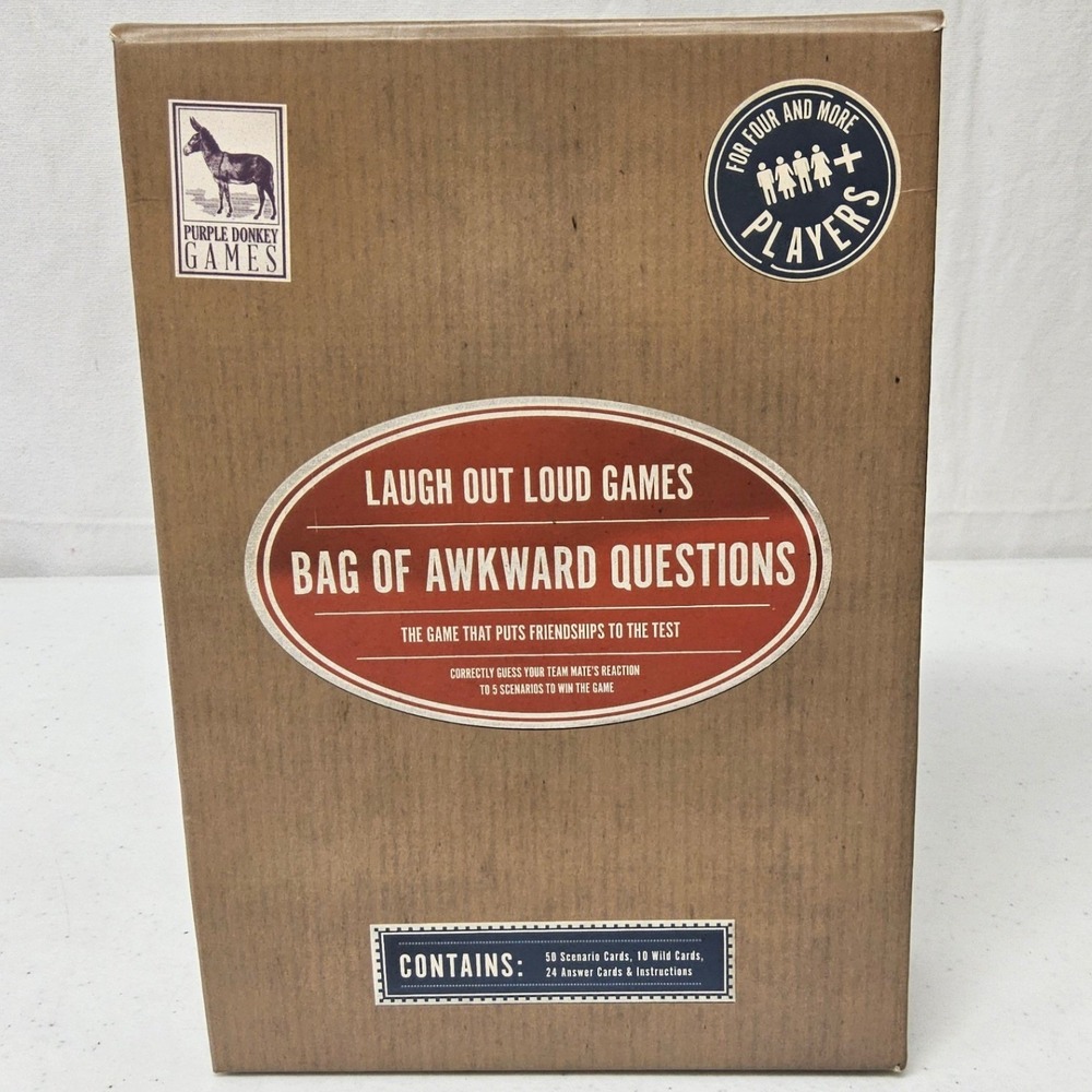 Purple Donkey Bag of Awkward Questions‎ Card Game Adult Party Game Brown PP2806